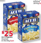 Act II Popcorn Assorted 81/85/90g Each