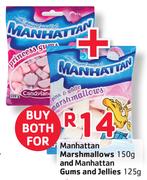Manhattan Marsmallows-150g & Manhattan Gums & Jellies-125g