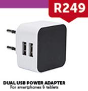 Dual USB Power Adapter For Smartphones & Tablets
