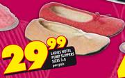 Ladies Hotel Pump Slippers Sizes 3-8-Per Pair