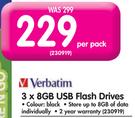 Verbatim 3 x 8GB USB Flash Drives