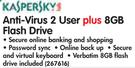 Kaspersky Anti-Virus 2 User Plus 8GB Flash Drive