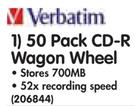 Verbatim 50 Pack CD-R Wagon Wheel