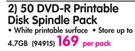 Verbatim 50 DVD-R Printable Disk Spindle Pack