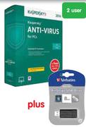 Kaspersky Anti-Virus 2 User Plus 8GB Flash Drive
