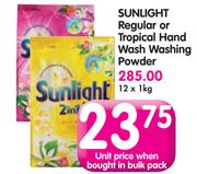 Sunlight Regular Or Tropical Hand Wash Washing Powder-12 x 1Kg