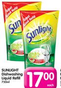 Sunlight Dishwashing Liquid Refill-750Ml Each