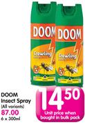 Doom Insect Spray(All Variants)-6x300Ml