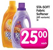 Sta-Soft Fabric Softener(All Variants)-2L Each