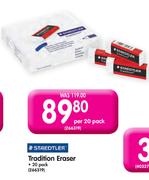  Staedtler Tradition Eraser-Per 20 Pack