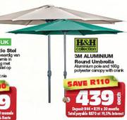 H&H Collection 3M Aluminium Round Umbrella-Each