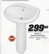 Build It White Basin & Pedestal-480mmx430mmx810mm 