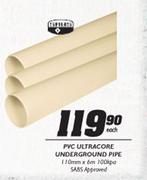 PVC Ultracore Underground Pipe-110mmx6mx100kpa Each