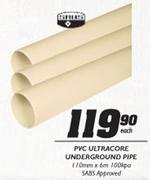 PVC Ultracore Underground Pipe-110mmx6m 100Kpa