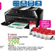 Canon 4-In-1 Colour Inkjet Printer MX924 plus Ink Bundle-Per Bundle