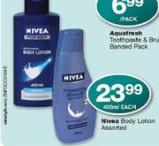  Nivea Body Lotion Assorted 400ml-Each