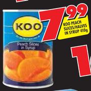Koo Peach Slices/Halves In Syrup-410g