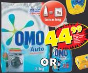 Omo Auto Washing Powder-2kg/Liquid Laundry Detergent- 750ml Each