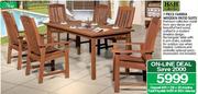 H&H Collection 7 Piece Farina Wooden Patio Suite