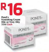 Pond's Vanishing Cream Oily Or Very Oily- 50ml Each