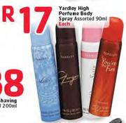 Yardley High Perfume Body Spray- 90ml Each