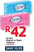 Lil-Lets Regular Or Super Tampons-Each