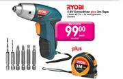 Ryobi 4.8V Screwdriver Plus 3m Tape