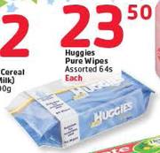 Huggies Pure Wipes Assorted- 64's 