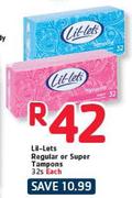 Lil-Lets Regular/Super Tampons-32's Each