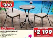Exclusive 3 Piece Bistro Patio Set