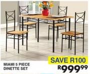 Miami 5 Piece Dinette Set