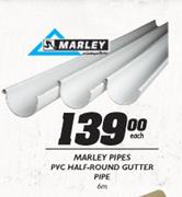 Marley Pipes PVC Half-Round Gutter Pipe-6m Each