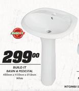 Build It White Basin & Pedestal-480mmx430x810mm