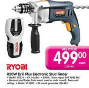 Ryobi 850W Drill Plus Electronic Stud Finder(Model:KIT175)-Each