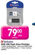 Verbatim 8GB  USB Flash Drive Pinstripe