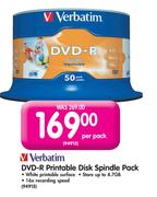 Verbatim DVD R Printable Disk Spindle Pack-Per Pack