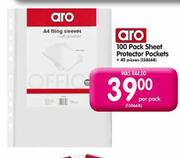Aro 100 Pack Sheet Protector Packets Per Pack