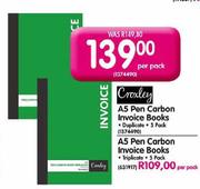 Croxley A5 Pen Carbon Invoice Books Per Pack