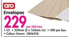 Aro Envelopes Brown-Per 500 Box