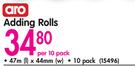 Aro Adding Rolls 47mx44mm-Per 10 Pack