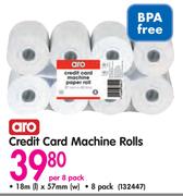 Aro Credit Card Machine Rolls-Per 8 Pack