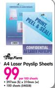  A4 Laser Payslip Sheets-Per 100 Sheets
