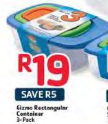 Gizmo Ractangular Container-3 Pack