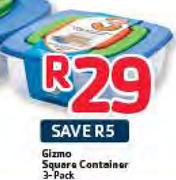 Gizmo Square Container -3 Pack