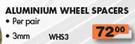 Aluminium Wheel Spacers 3mm WhS3-Per Pair