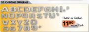 3D Chrome Emblems Letters Or Numbers-Each
