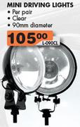 Mini Driving Lights Clear 90mm Diameter-Per Pair