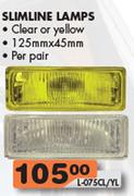 Slimling Lamps Clear Or Yellow-125x45mm-Per Pair