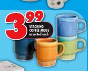 Stacking Coffee Mugs Assorted-Each