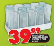 Hi-Ball/Whisky/Willy Beer/Zombie Glasses-10 Piece Per Pack